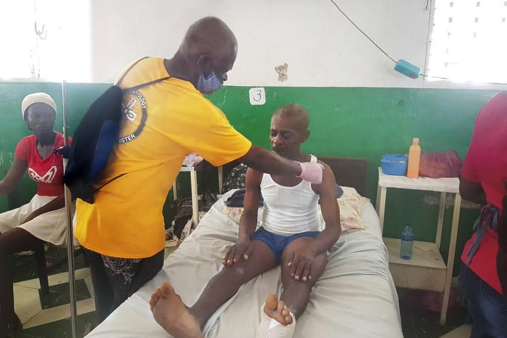 VMs partnered with the Immaculate Conception Hospital to deliver assists to the injured. They also did a major clean-up of the damaged sections of the hospital building.
