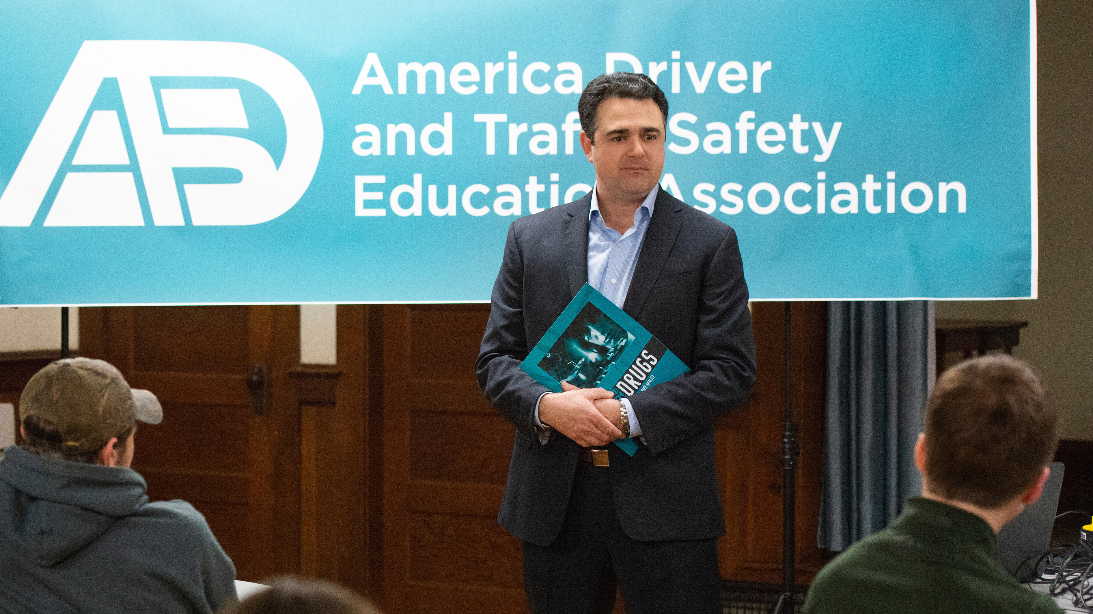 Darren Tessitore delivers seminars to driver’s education teachers across the US, who in turn deliver seminars to their students.
