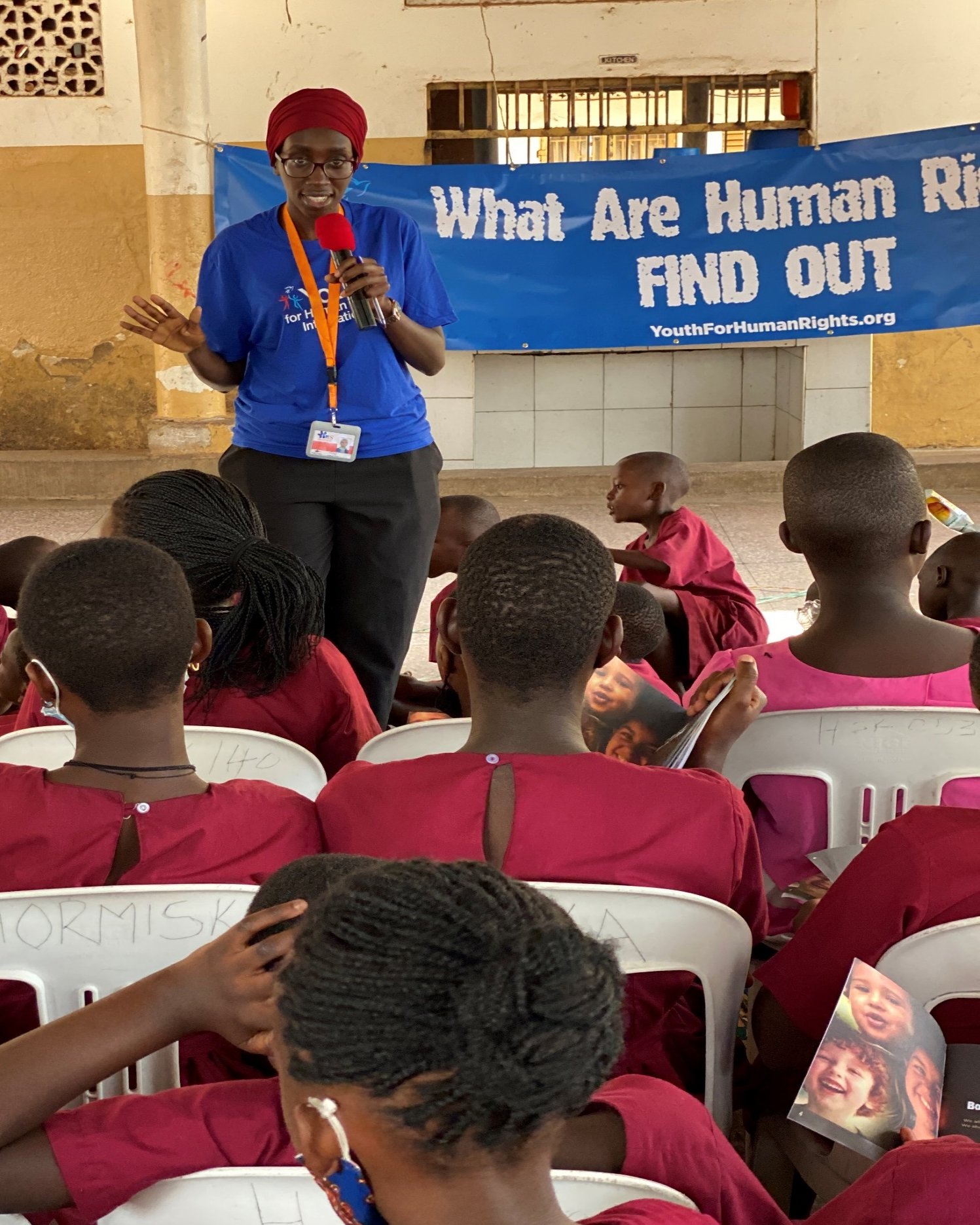 Hormsidallen Primary School students attending a human rights seminar.