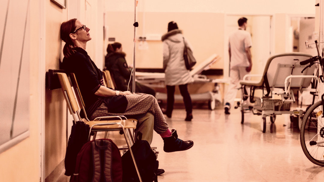 Woman in a hospital