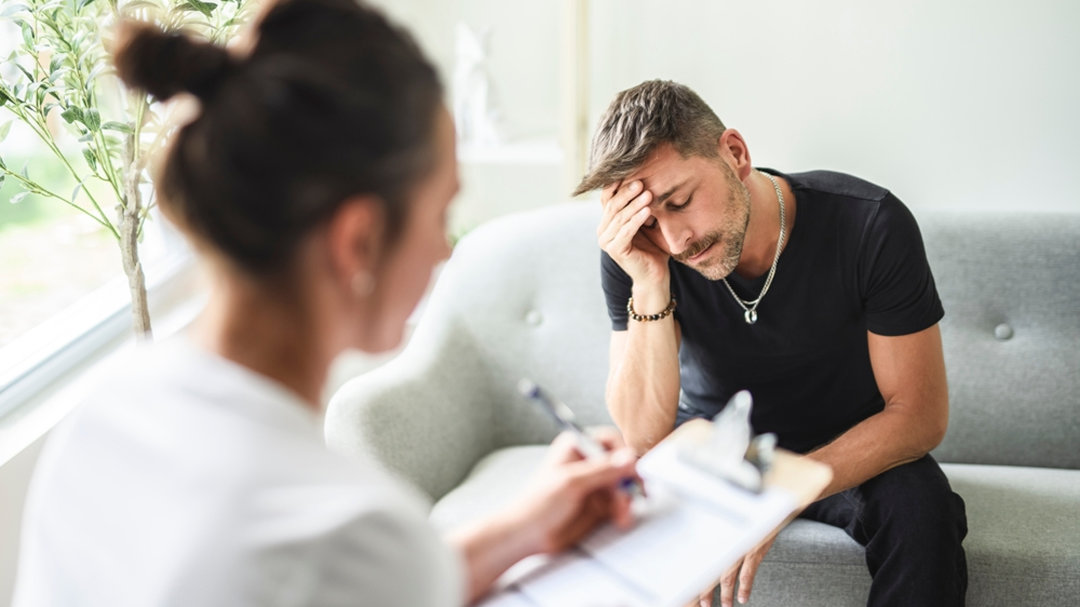 Person seeing drug rehab specialist