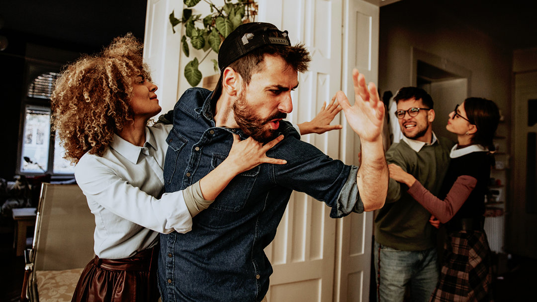 Friends having an angry quarrel