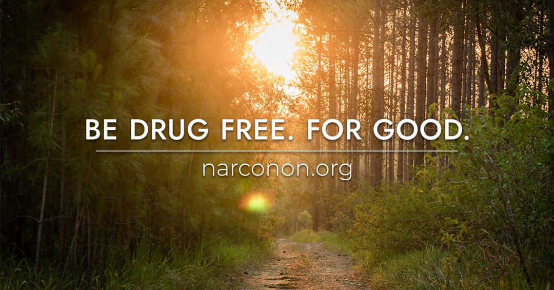 Banner stating: Be Drug Free for Good