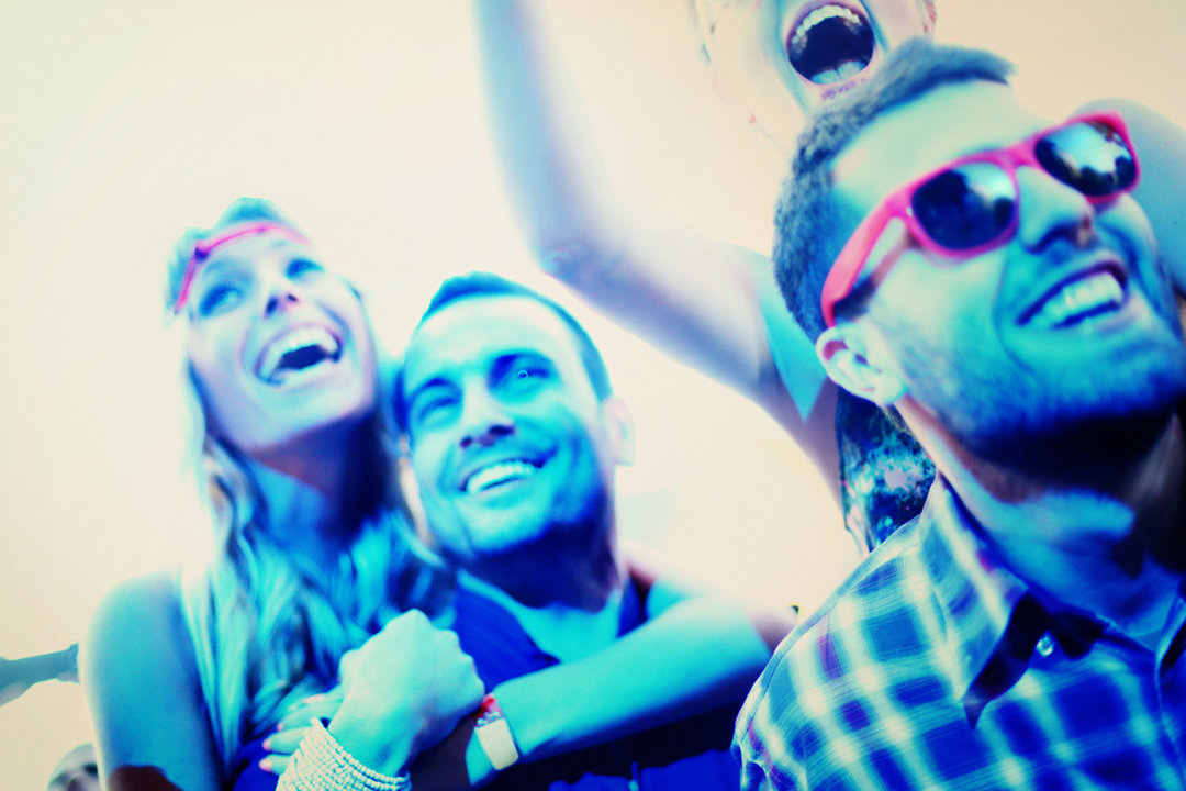 Young adults partying