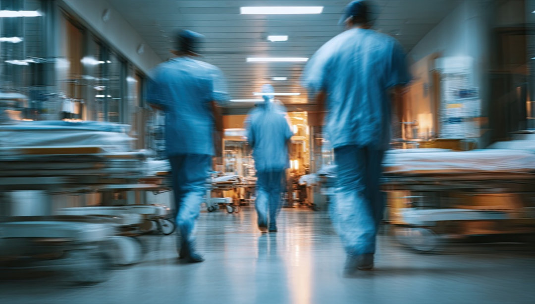 Medics in an emergency room - blurred image