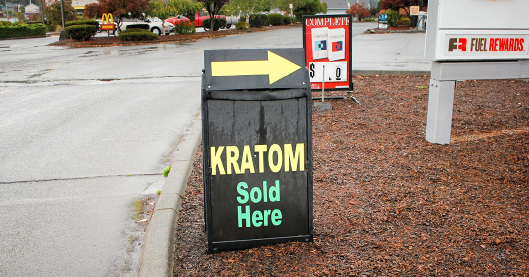 Sandwich boards advertising Kratom