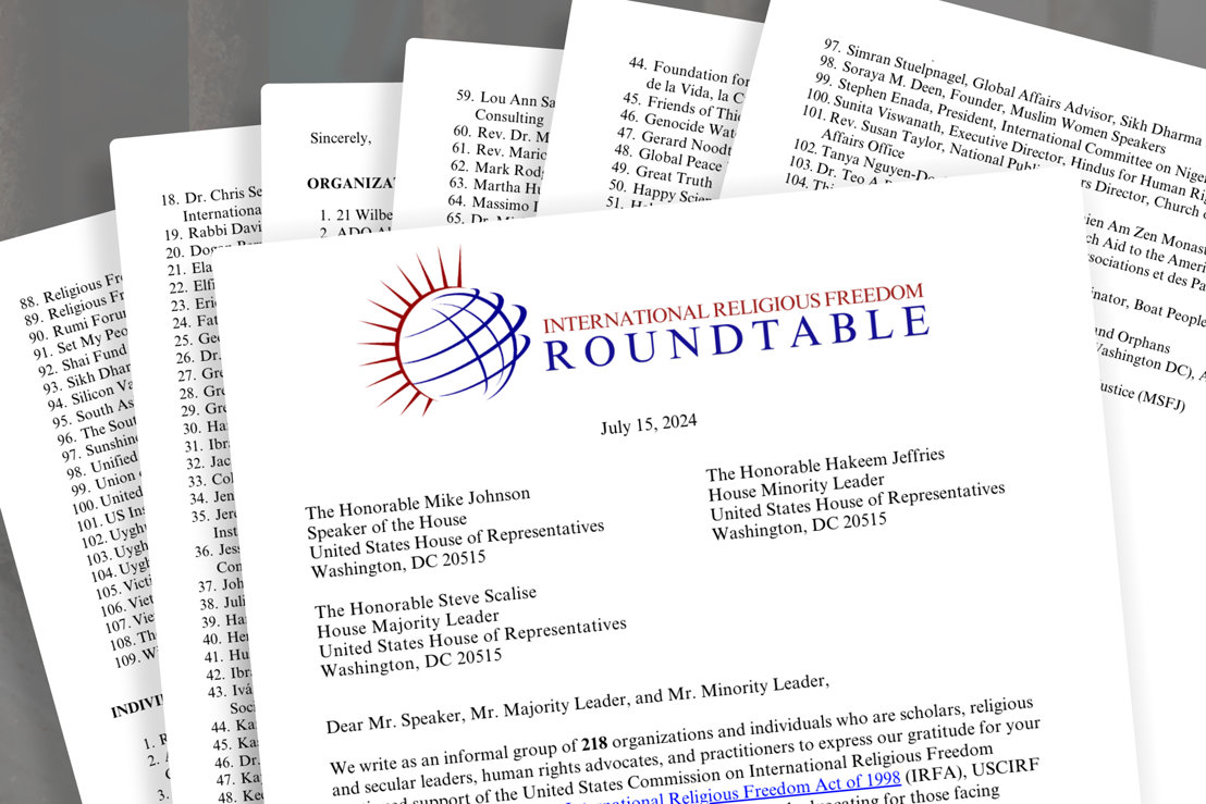 IRF roundtable letter supporting USCIRF reauthorization