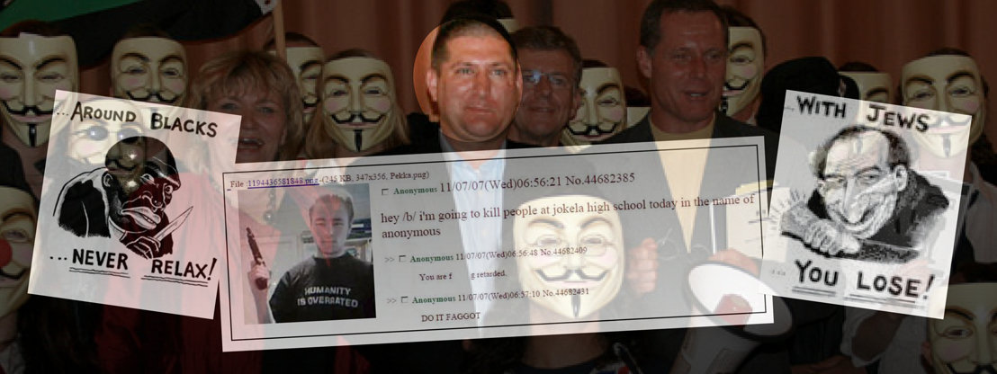 Marc Headley with collage of Anonymous hate crimes
