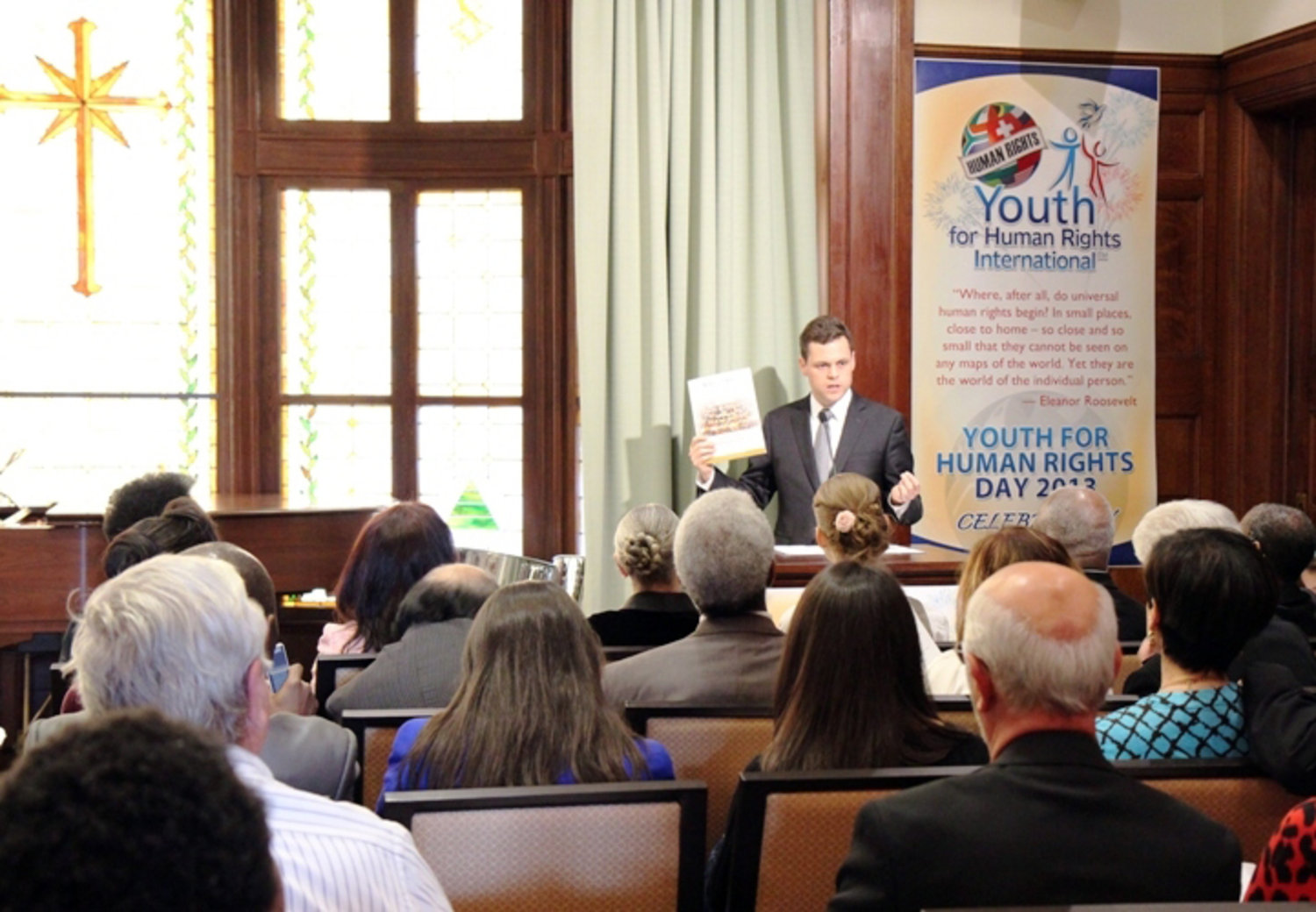 Celebrating Youth for Human Rights Day at Scientology National Office, image size:1500x1040