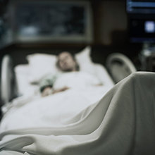 Woman at a hospital