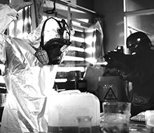 Lab with police