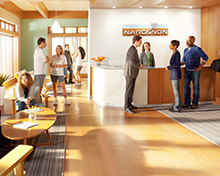 Narconon reception staff and family