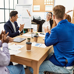 Workers in a meeting