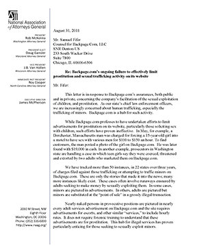 Letter to Backpage from Attorneys General