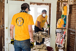 VMs also deployed to Houston, Beaumont, Corpus Christi and Rockport, where they cleaned out mud and flood damage, rebuilt walls and roofs, removed trees and rubble.