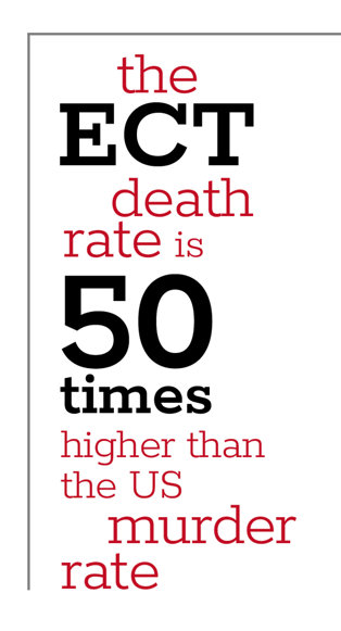 The ECT death rate is 50 times higher than the US murder rate