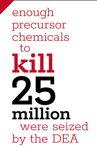 Enough precursor chemicals to kill 25 million were seized by the DAE