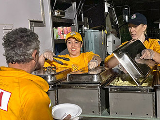 Australian VMs manning the food stations