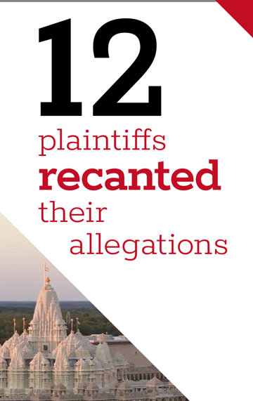 12 plaintiffs recanted their allegations