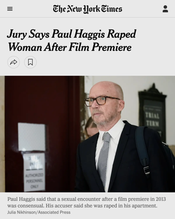 New York Times article on Paul Haggis trial