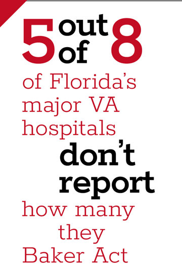 5 out of 8 of Florida's major VA hospitals don't report how many they Baker Act