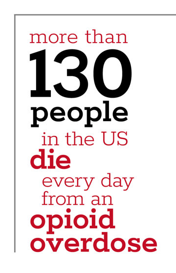 More than 130 people in the US die every day from an opioid overdose