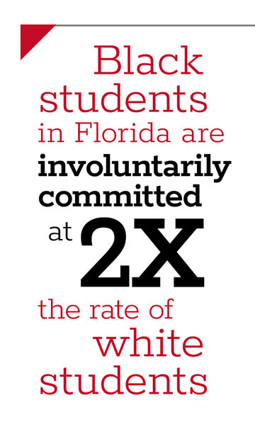 Black students in Florida are involuntarily committed at 2X the rate of white students