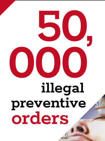 50,000 illegal preventive orders