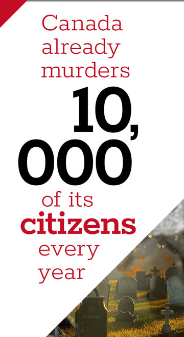 Canada already murders 10,000 of its citizens every year. 