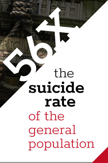 56X the suicide rate of the general population.