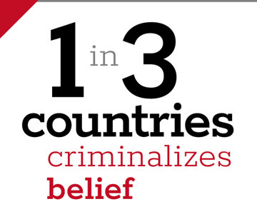 1 in 3 countries criminalizes belief statistic