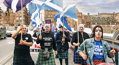 Een CCHR-protest in Schotland