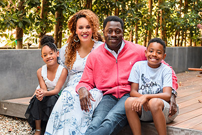 Nick Ferguson con la famiglia