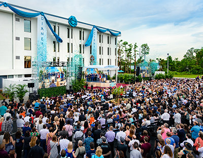 A Star Bursts in “The City Beautiful” as a Ribbon Falls on The New Church of Scientology