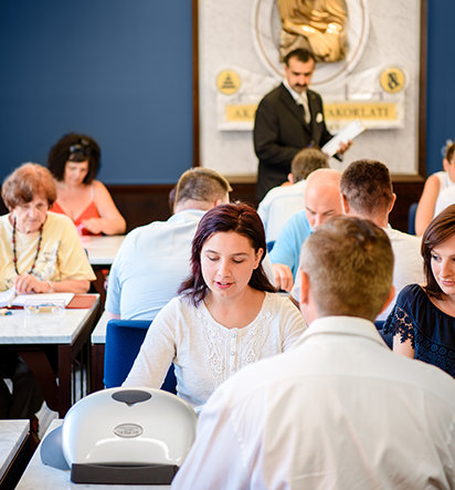 Scientologists attend classes