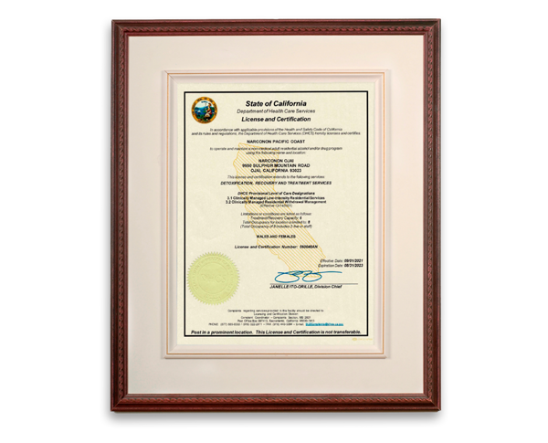 Narconon Ojai license