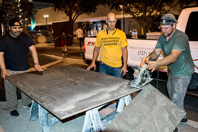 Clearwater. Scientology Volunteer Ministers protecting downtown