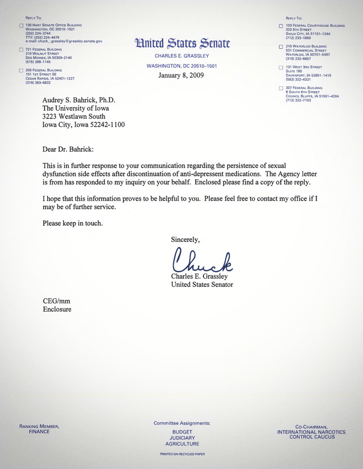 US Senate Letter