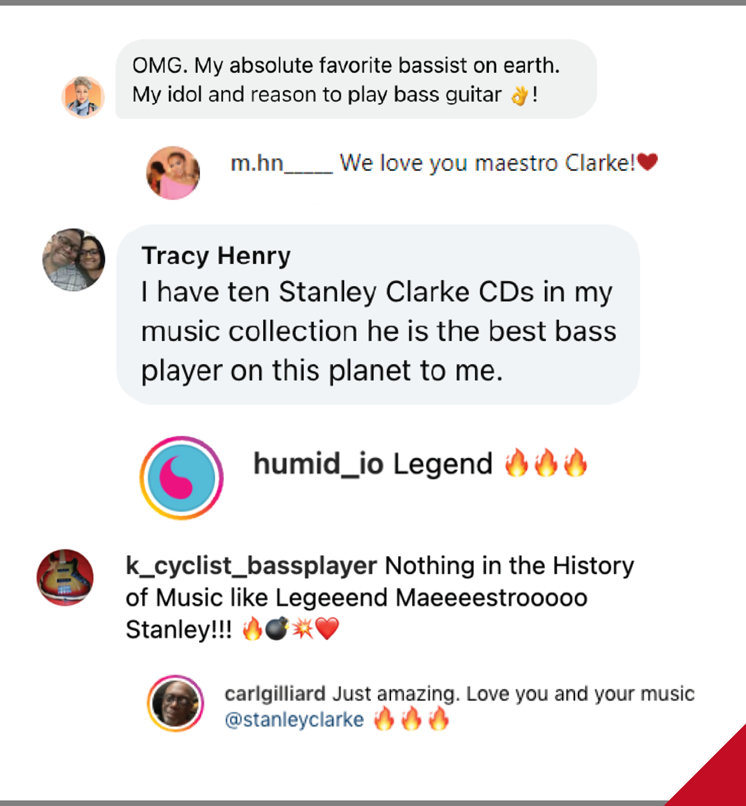 Fans praising Stanley Clarke on social media