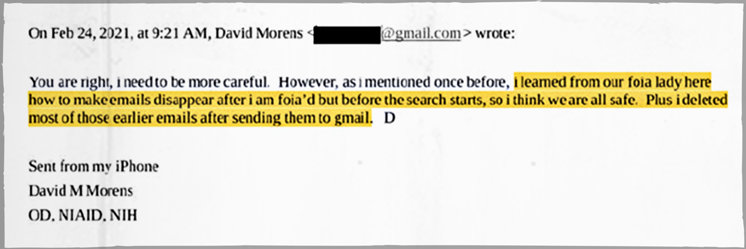 Former NIH David Morens email
