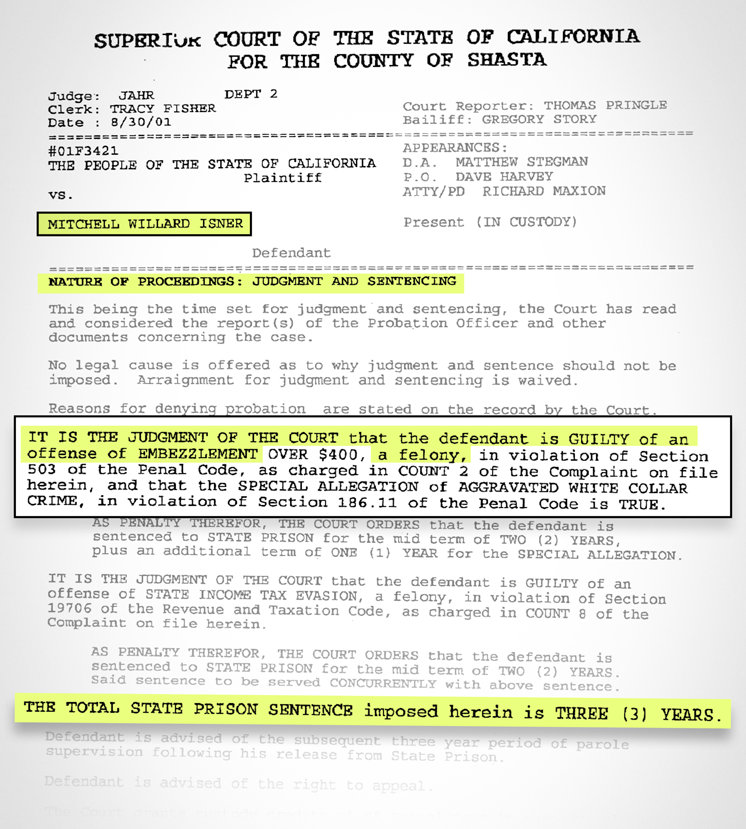 Isner sentencing