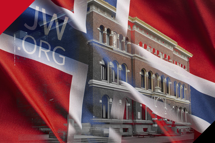 Norway building and flag