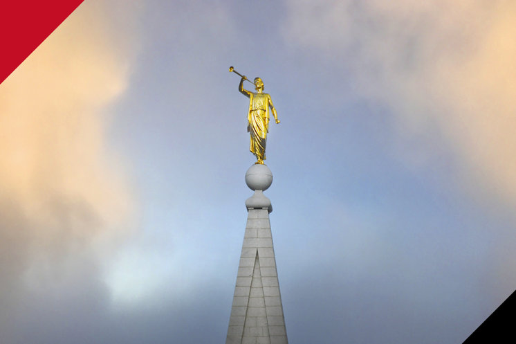 LDS gold angel in the sky
