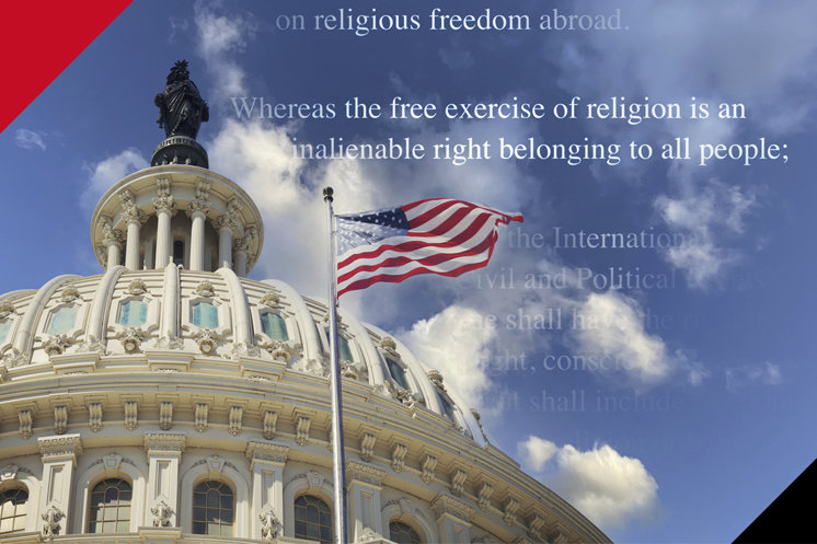 US Capitol with statement in the sky