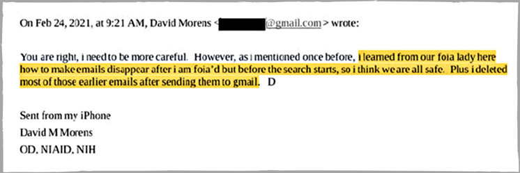 Email from David Morens re FOIA 