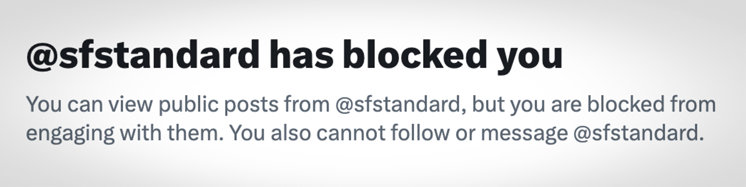 San Francisco Standard block on X