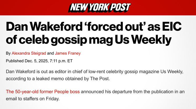 New York Post article excerpt on Dan Wakeford