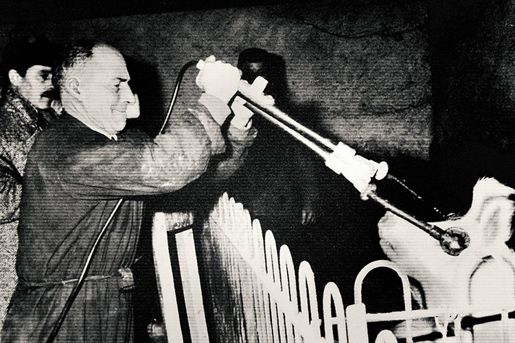 The idea of electroshock came from psychiatrist Ugo Cerletti (above), who saw pigs in Italy become more docile and therefore easier to slaughter after electroshock.
