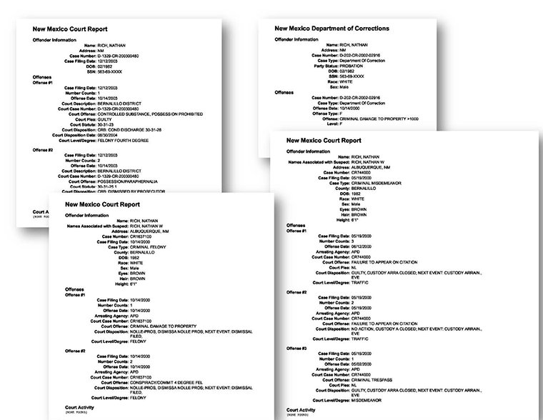 Nathan Rich arrest records