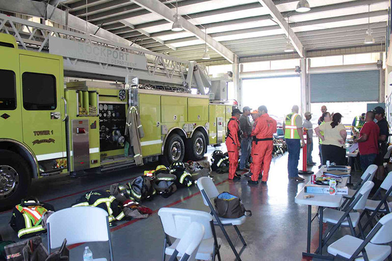 The Rockport firehouse was Volunteer Ministers headquarters after Hurricane Harvey. Many firefighters lost their homes.